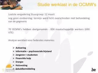 studie werklast in de ocmw s