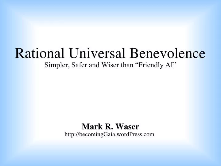 rational universal benevolence