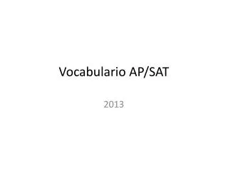 vocabulario ap sat