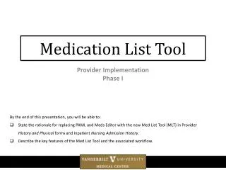 Medication List Tool