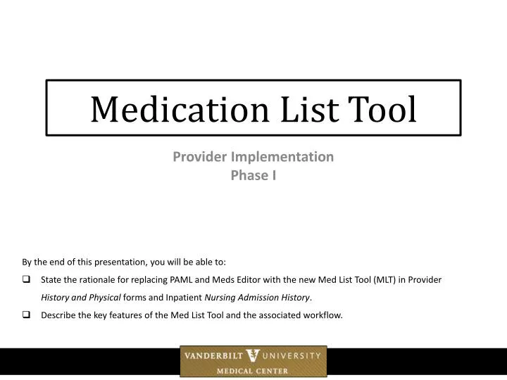 medication list tool