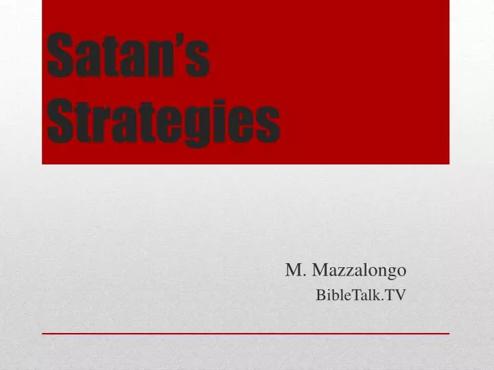 satan s strategies