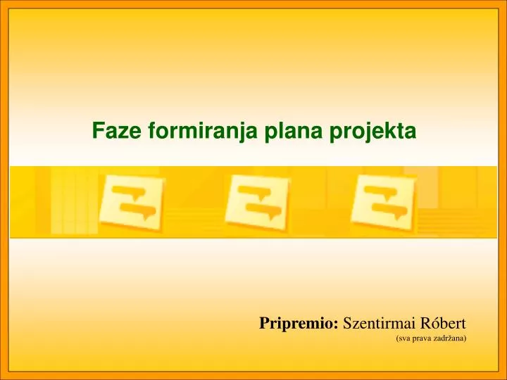 fa ze formiranja plana projekta