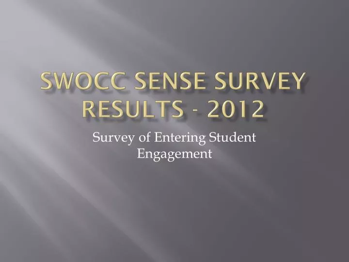 swocc sense survey results 2012