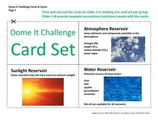 Dome It Challenge Cards &amp; Cycles Page 1