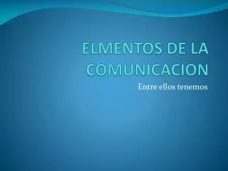 elmentos de la comunicacion