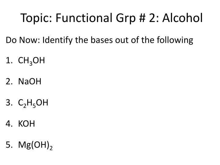 topic functional grp 2 alcohol