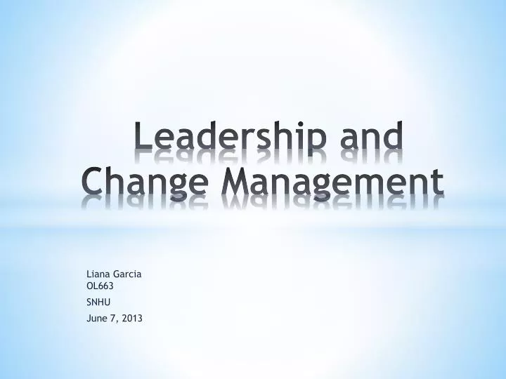 leadership and change management