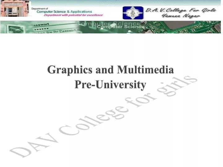 graphics and multimedia pre university