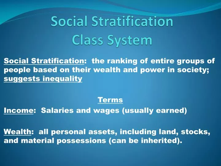 social stratification class system