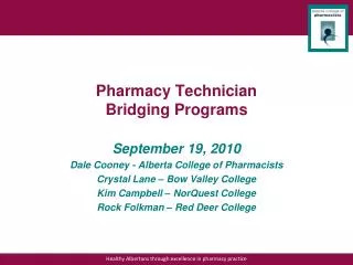 Pharmacy Technician Bridging Programs