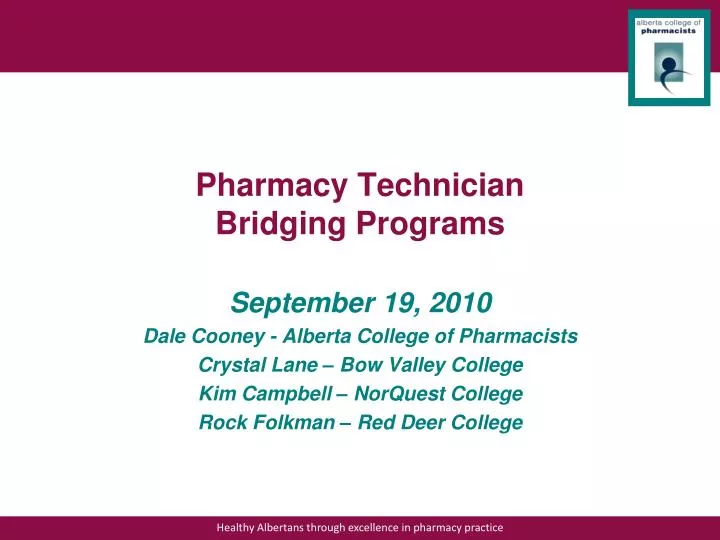 pharmacy technician bridging programs