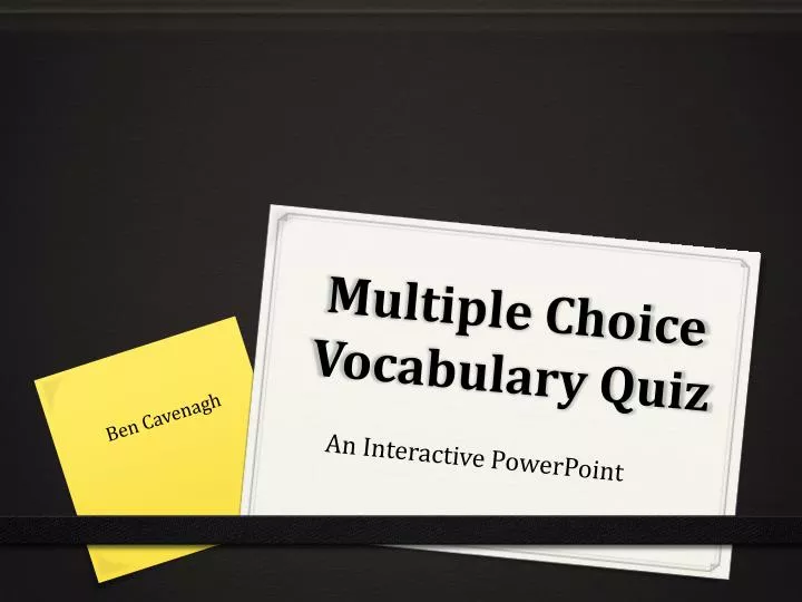 multiple choice vocabulary quiz