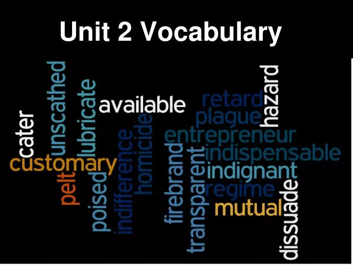 English II Vocabulary Unit ppt download