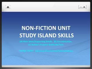 NON-FICTION UNIT STUDY ISLAND SKILLS