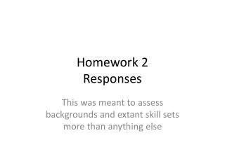 Homework 2 Responses