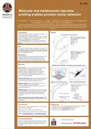 Molecular and metabonomic ejaculate profiling enables prostate cancer detection