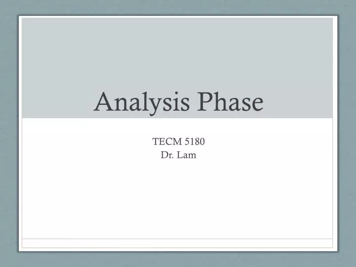 analysis phase
