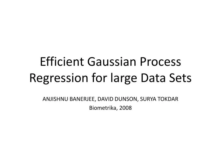 efficient gaussian process regression for large data sets