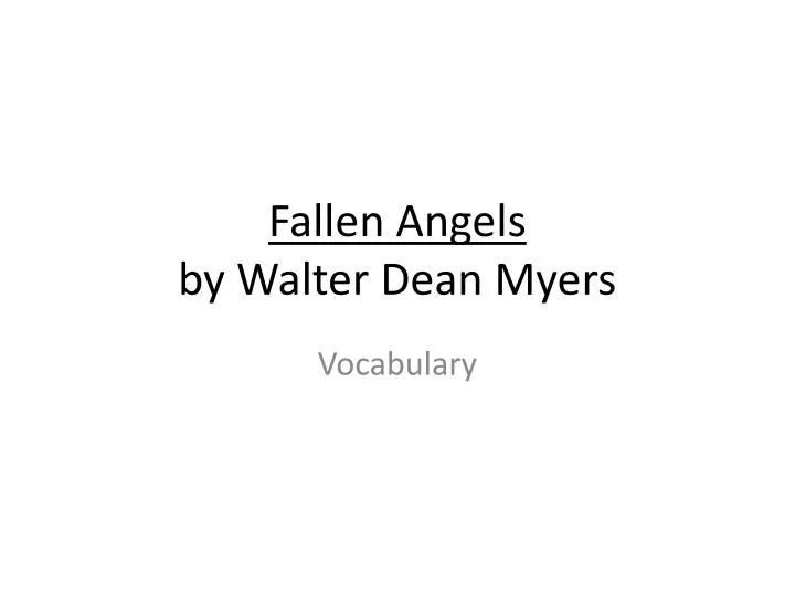 fallen angels by walter dean myers
