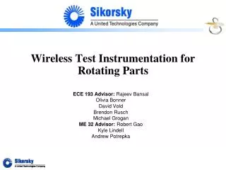 Wireless Test Instrumentation for Rotating Parts