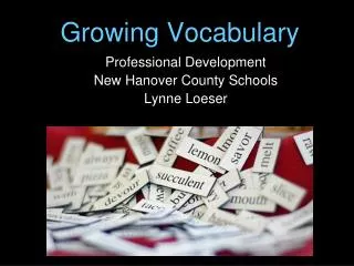 Growing Vocabulary