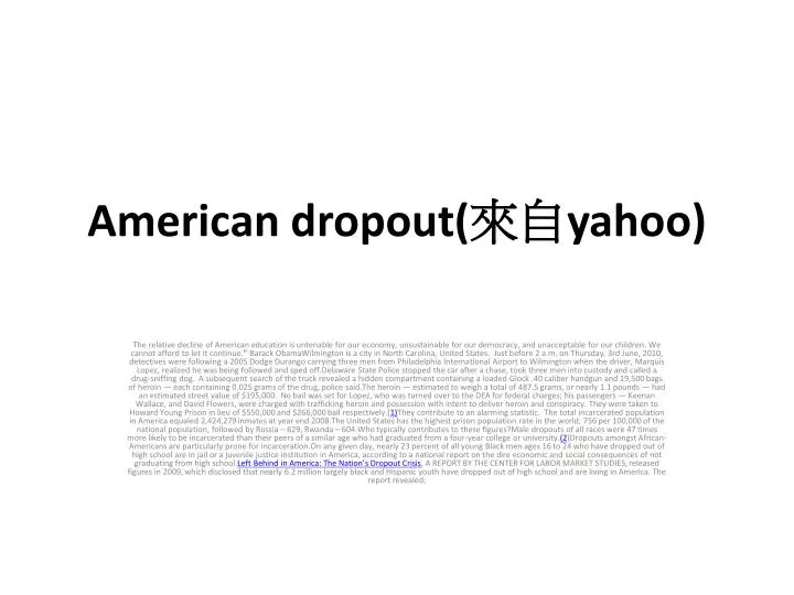 american dropout yahoo
