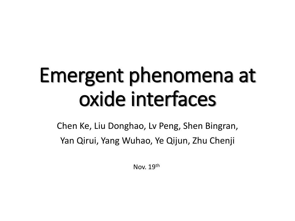 PPT - Emergent phenomena at oxide interfaces PowerPoint Presentation ...