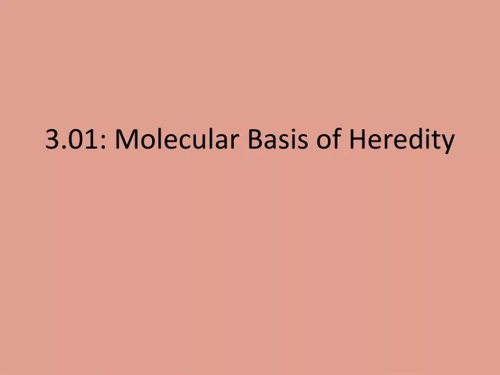 3 01 molecular basis of heredity