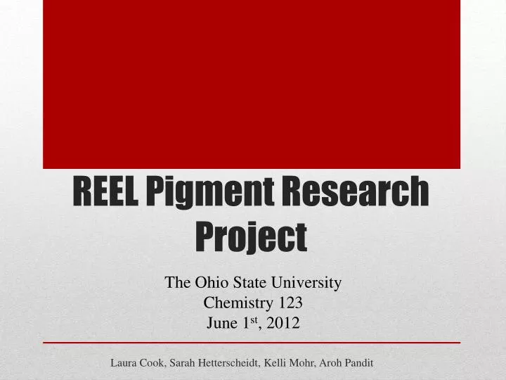 reel pigment research project