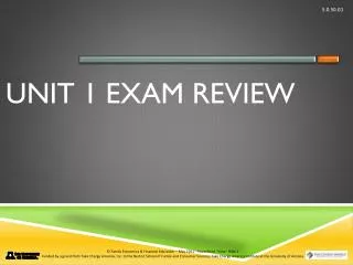 Unit 1 Exam Review