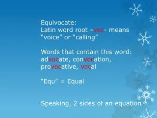 Definition of Equivocate