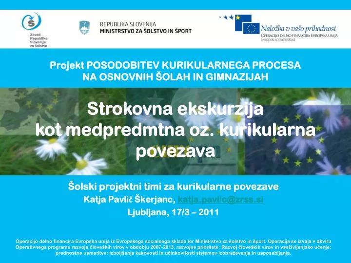 projekt posodobitev kurikularnega procesa na osnovnih olah in gimnazijah