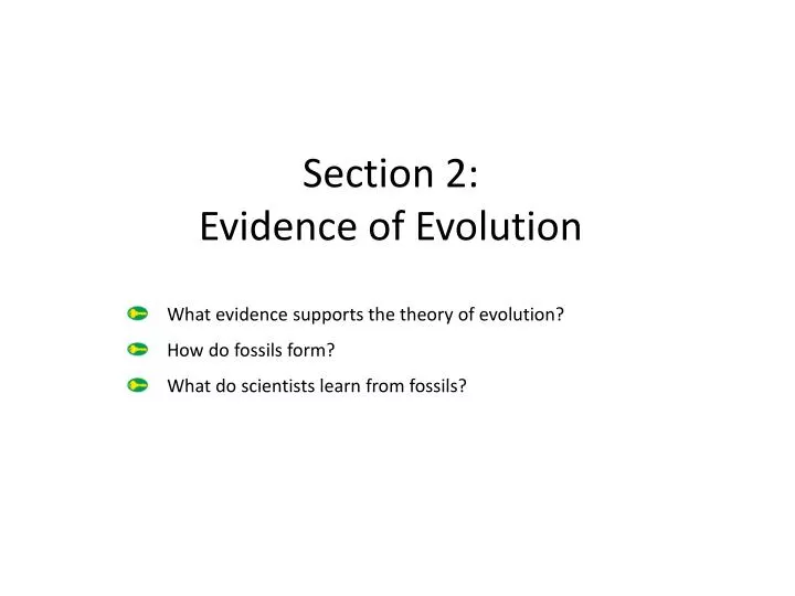 section 2 evidence of evolution