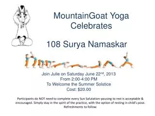 MountainGoat Yoga Celebrates