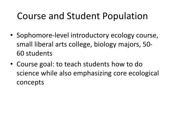 course and student population