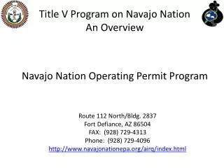 Title V Program on Navajo Nation An Overview