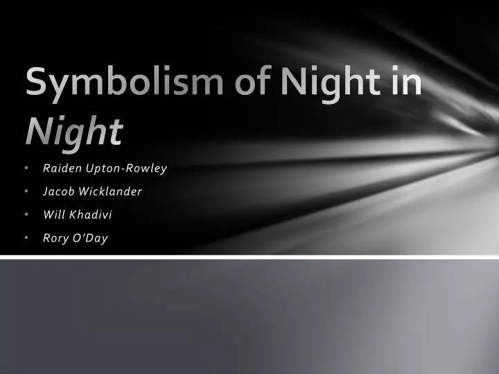 symbolism of night in night