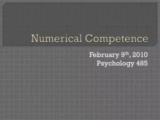 Numerical Competence