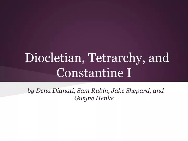diocletian tetrarchy and constantine i