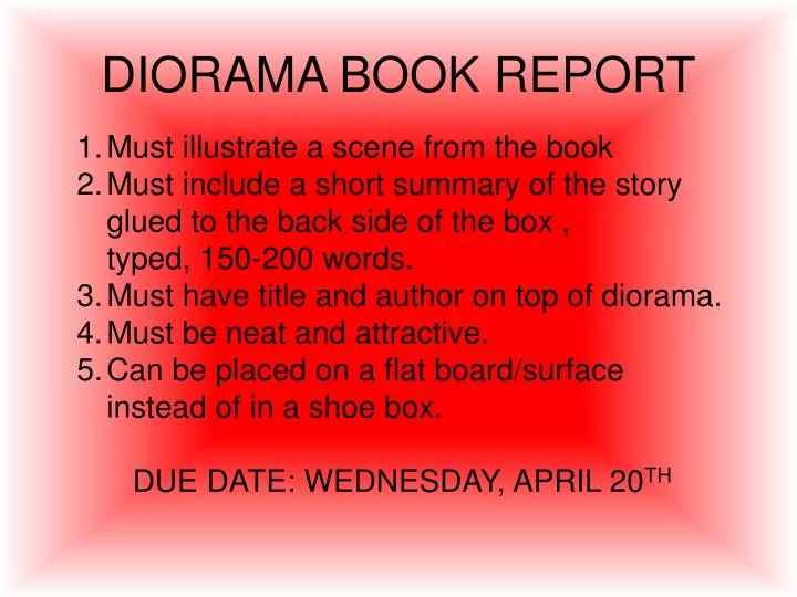 diorama book report