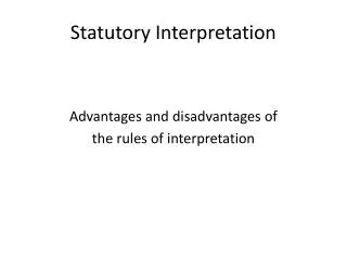 Statutory Interpretation