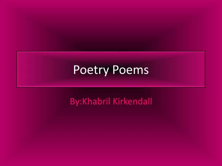 poetry poems