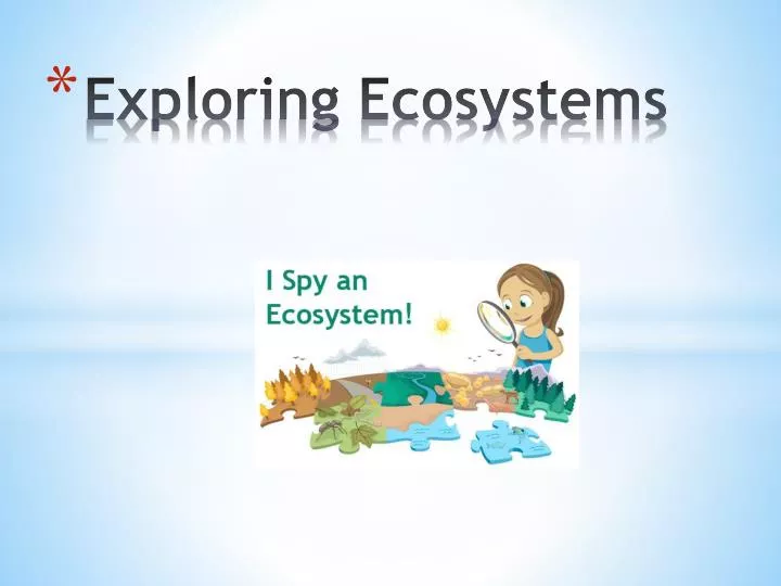 exploring ecosystems