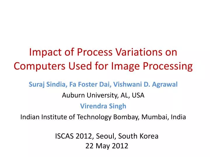 impact of process variations on computers used for image processing