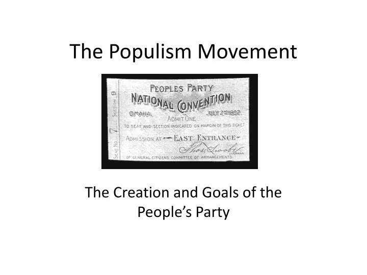 the populism movement