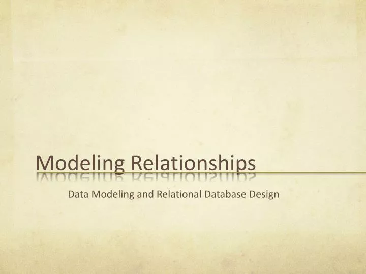 modeling relationships