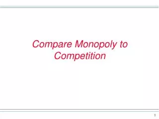 Compare Monopoly to Competition