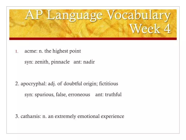 ap language vocabulary week 4