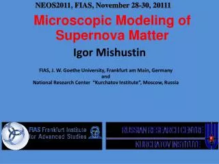 Microscopic Modeling of Supernova Matter